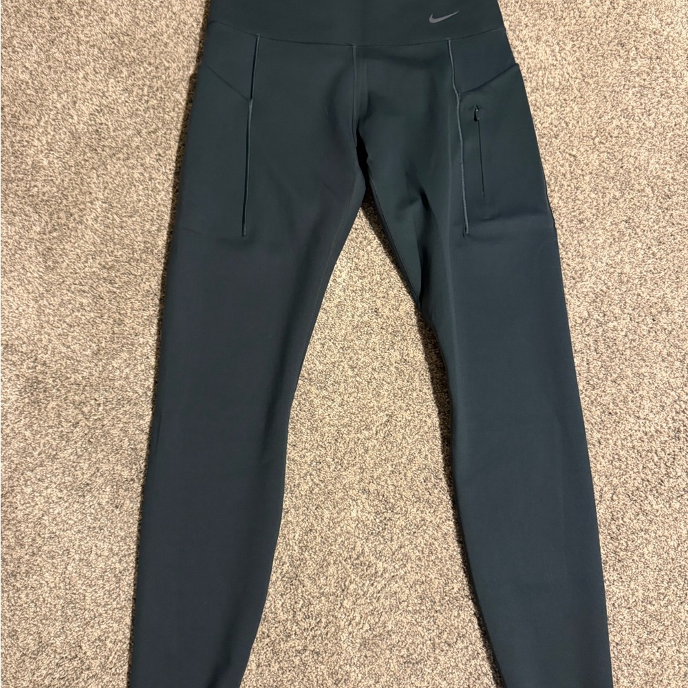 Nike Go Dry Fit Leggings - Deep green color